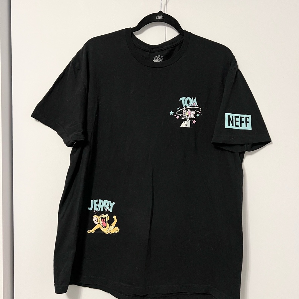 Neff Black Tom and Jerry Graphic Tee